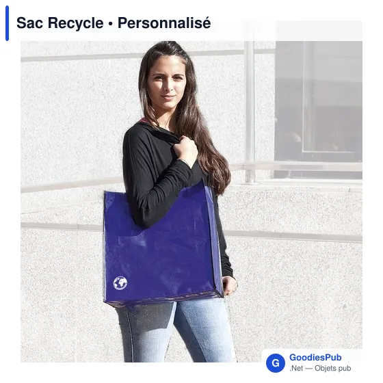 Sac shopping personnalisable en laminé biodégradable - Sac Recycleavec logo - Image 5