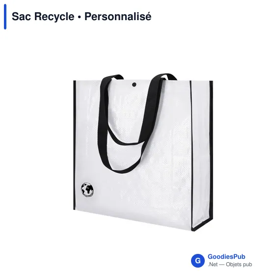 Sac shopping personnalisable en laminé biodégradable - Sac Recycleavec logo - Image 7