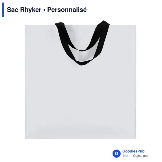 Sac shopping personnalisable Rhyker avec logo - Blanc - Image 1