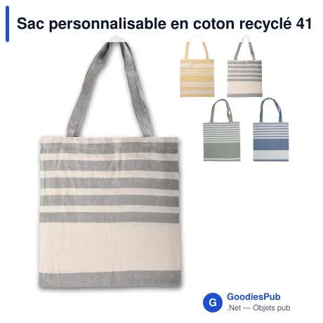 Sac personnalisable en coton recyclé 41 x 38 cm avec logo - Sagaform Ella