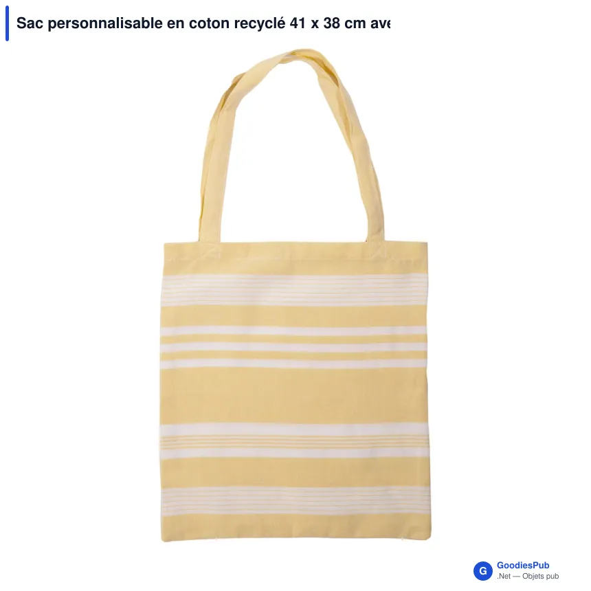 Sac personnalisable en coton recyclé 41 x 38 cm avec logo - Sagaform Ella - Image 2