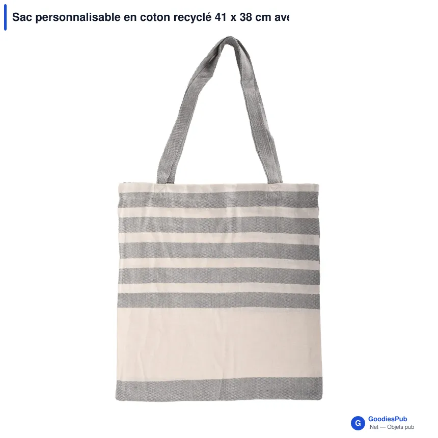 Sac personnalisable en coton recyclé 41 x 38 cm avec logo - Sagaform Ella - Image 3