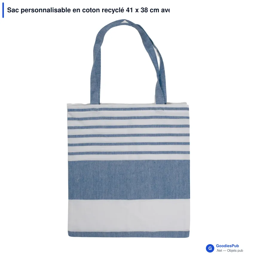 Sac personnalisable en coton recyclé 41 x 38 cm avec logo - Sagaform Ella - Image 4