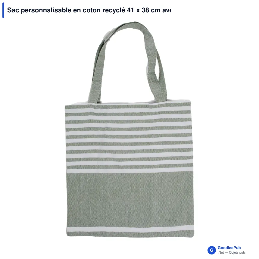 Sac personnalisable en coton recyclé 41 x 38 cm avec logo - Sagaform Ella - Image 5