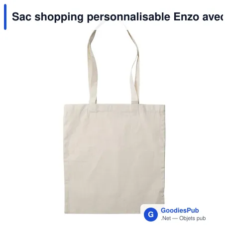 Sac shopping personnalisable Enzo avec logo - Anses longues