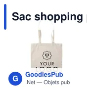 Sac shopping personnalisable Enzo avec logo - Anses longues - Miniature 2
