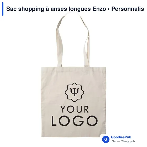 Sac shopping personnalisable Enzo avec logo - Anses longues - Image 2