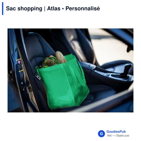 Tote bag personnalisé vert avec logo entreprise - Image 2