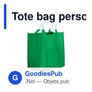 Tote bag personnalisé vert avec logo entreprise - Miniature 6