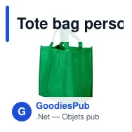 Tote bag personnalisé vert avec logo entreprise - Miniature 7