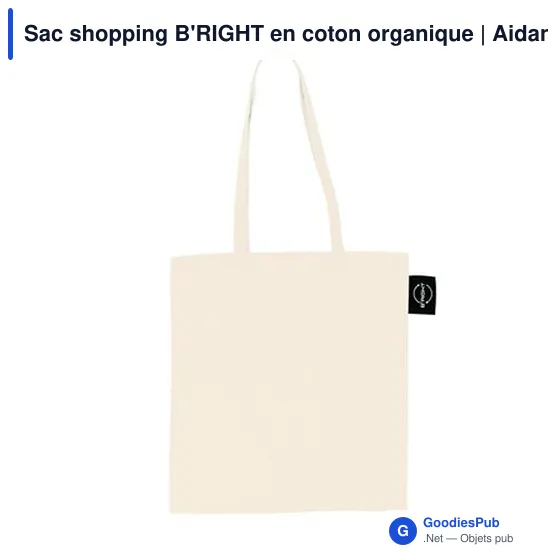 Sac shopping personnalisable en coton organique avec logo | Aidan - Image 2