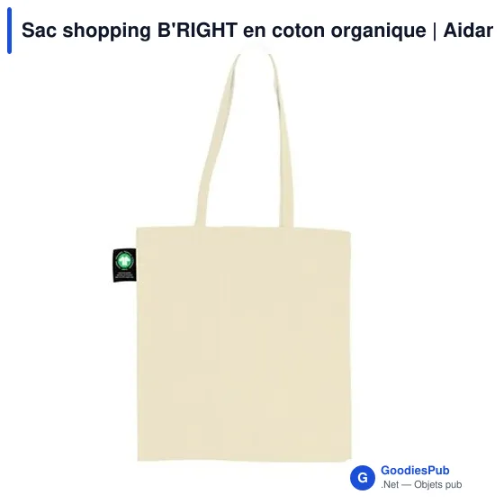 Sac shopping personnalisable en coton organique avec logo | Aidan - Image 3