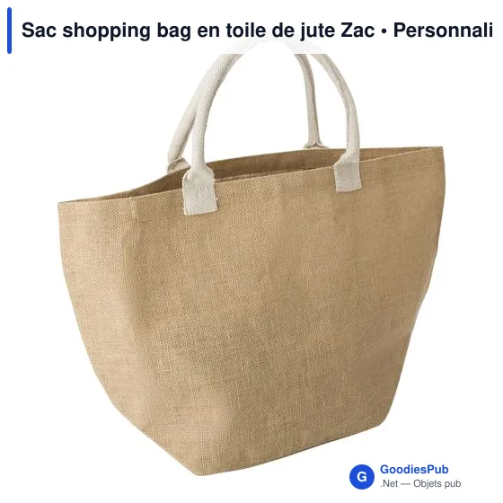 Sac shopping personnalisable en toile de jute Zac avec logo - Image 2