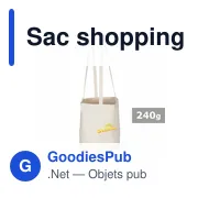 Sac shopping en coton personnalisable avec logo | Ameer - Miniature 1