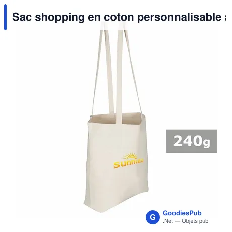 Sac shopping en coton personnalisable avec logo | Ameer