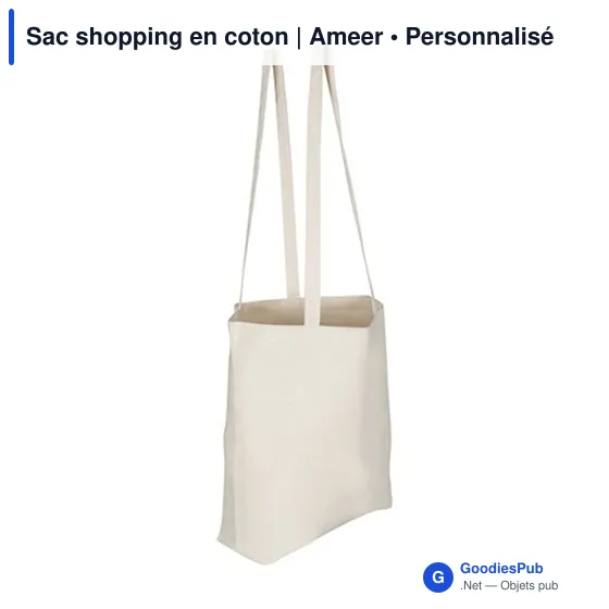 Sac shopping en coton personnalisable avec logo | Ameer - Image 2