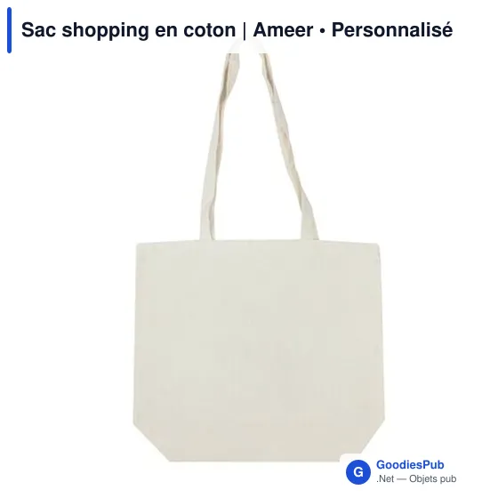 Sac shopping en coton personnalisable avec logo | Ameer - Image 3