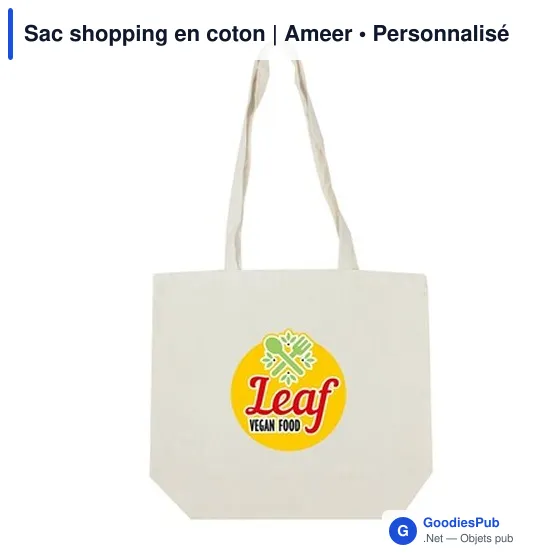 Sac shopping en coton personnalisable avec logo | Ameer - Image 4