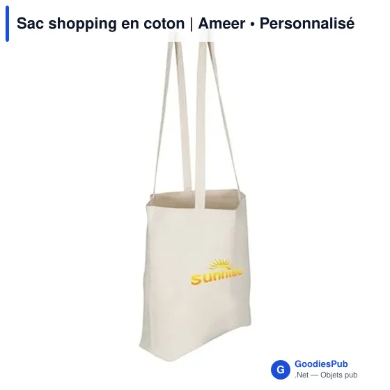 Sac shopping en coton personnalisable avec logo | Ameer - Image 5