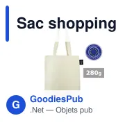 Sac shopping personnalisable en coton B'RIGHT avec logo - Miniature 1