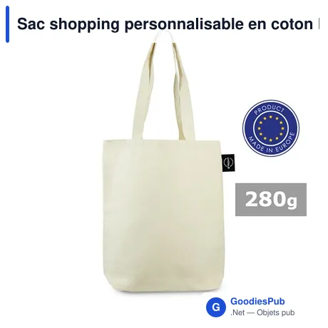 Sac shopping personnalisable en coton B'RIGHT avec logo