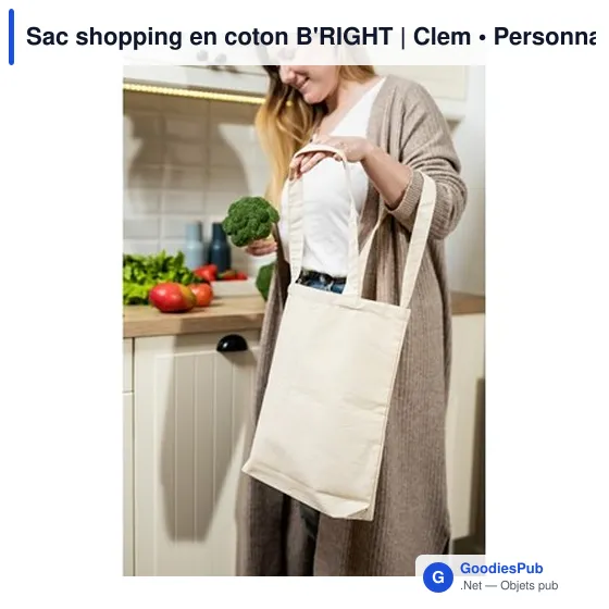 Sac shopping personnalisable en coton B'RIGHT avec logo - Image 4