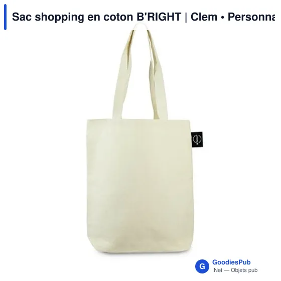 Sac shopping personnalisable en coton B'RIGHT avec logo - Image 5