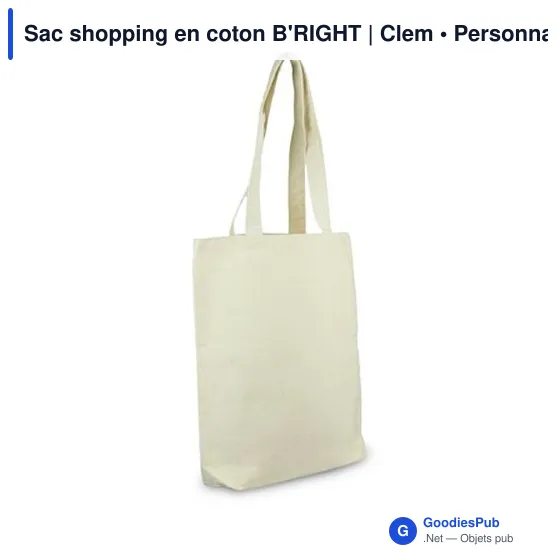 Sac shopping personnalisable en coton B'RIGHT avec logo - Image 6