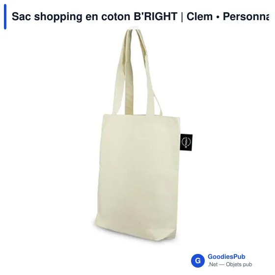 Sac shopping personnalisable en coton B'RIGHT avec logo - Image 7