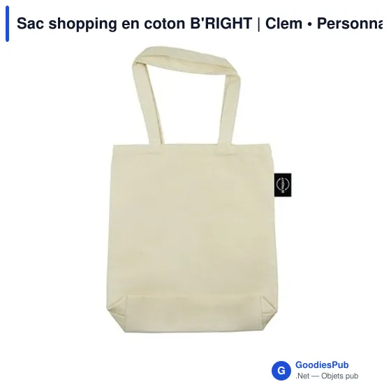 Sac shopping personnalisable en coton B'RIGHT avec logo - Image 8