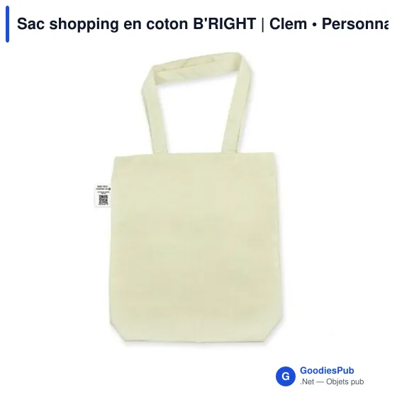 Sac shopping personnalisable en coton B'RIGHT avec logo - Image 9
