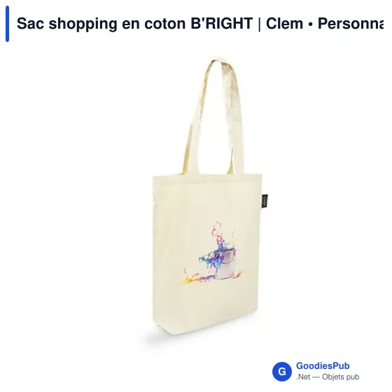 Sac shopping personnalisable en coton B'RIGHT avec logo - Image 10