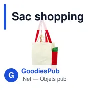 Sac shopping personnalisable en coton avec logo - Rouge - Miniature 1