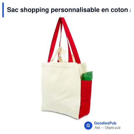 Sac shopping personnalisable en coton avec logo - Rouge