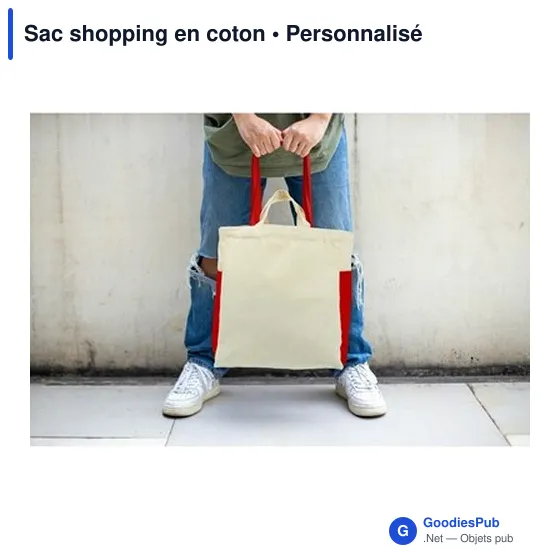 Sac shopping personnalisable en coton avec logo - Rouge - Image 2
