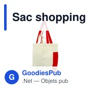 Sac shopping personnalisable en coton avec logo - Rouge - Miniature 3