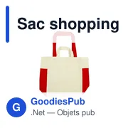 Sac shopping personnalisable en coton avec logo - Rouge - Miniature 5
