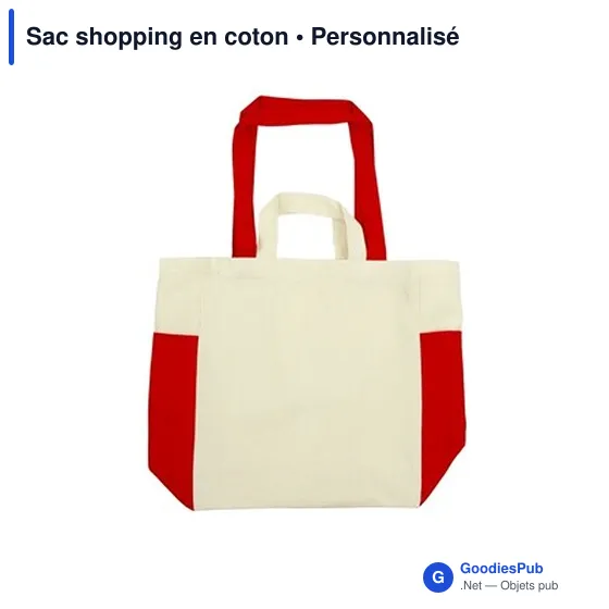 Sac shopping personnalisable en coton avec logo - Rouge - Image 5