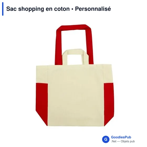 Sac shopping personnalisable en coton avec logo - Rouge - Image 6