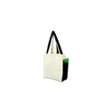 Variante noir - Sac shopping personnalisable en coton avec logo - Rouge