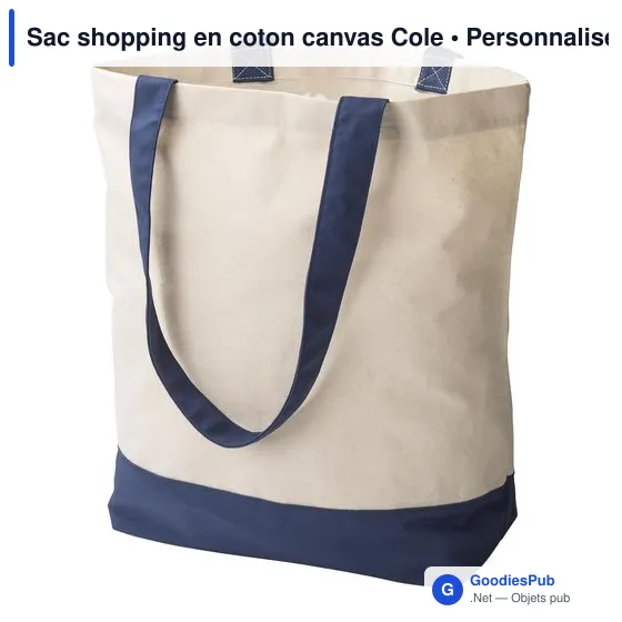 Sac shopping personnalisable en coton canvas avec logo - Cole - Image 4