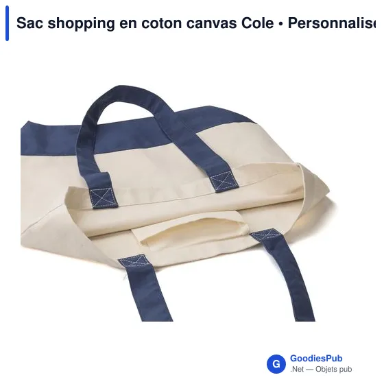 Sac shopping personnalisable en coton canvas avec logo - Cole - Image 5