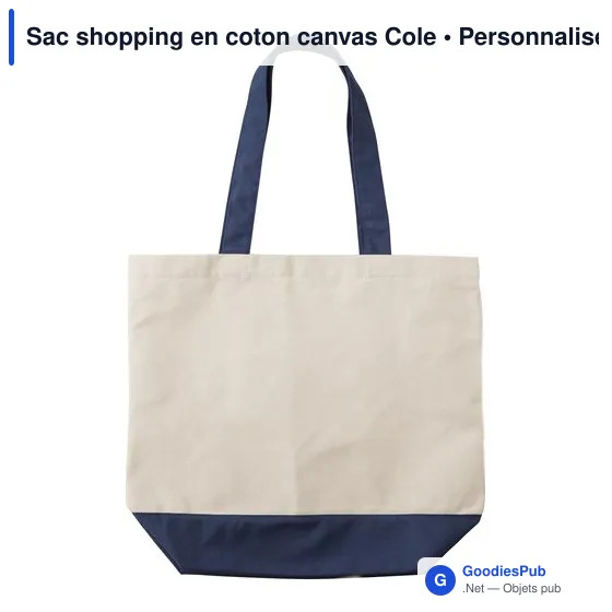 Sac shopping personnalisable en coton canvas avec logo - Cole - Image 6