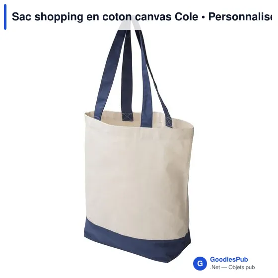 Sac shopping personnalisable en coton canvas avec logo - Cole - Image 8