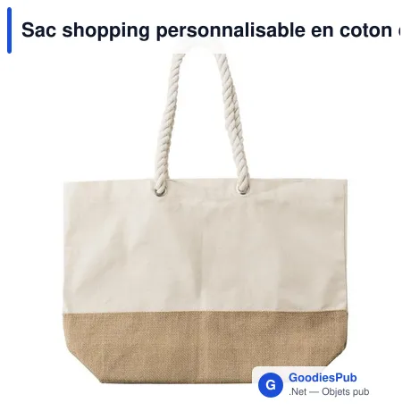 Sac shopping personnalisable en coton canvas avec logo - Diego