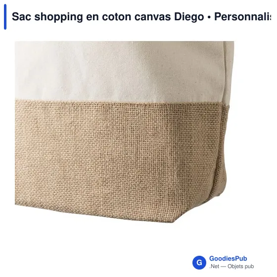 Sac shopping personnalisable en coton canvas avec logo - Diego - Image 4