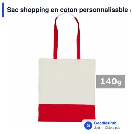 Sac shopping en coton personnalisable avec logo - Ellen
