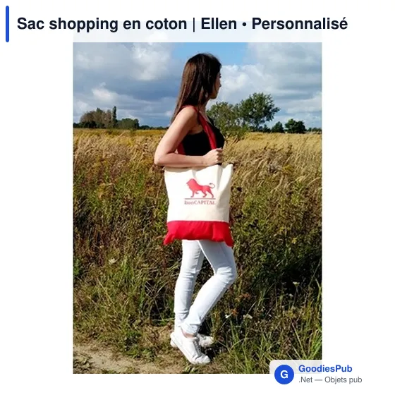 Sac shopping en coton personnalisable avec logo - Ellen - Image 2