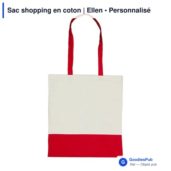 Sac shopping en coton personnalisable avec logo - Ellen - Image 4