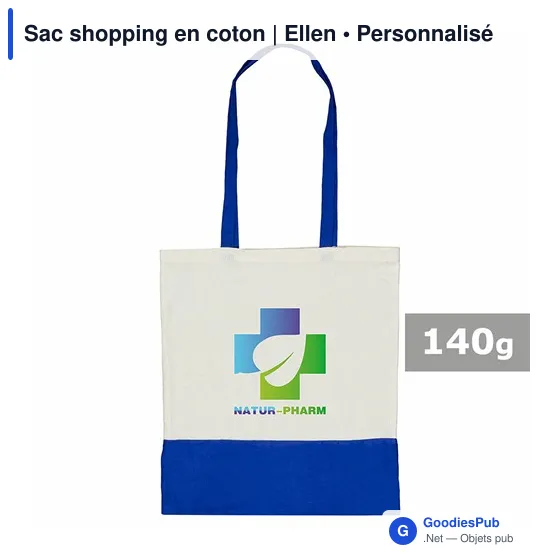 Sac shopping en coton personnalisable avec logo - Ellen - Image 5